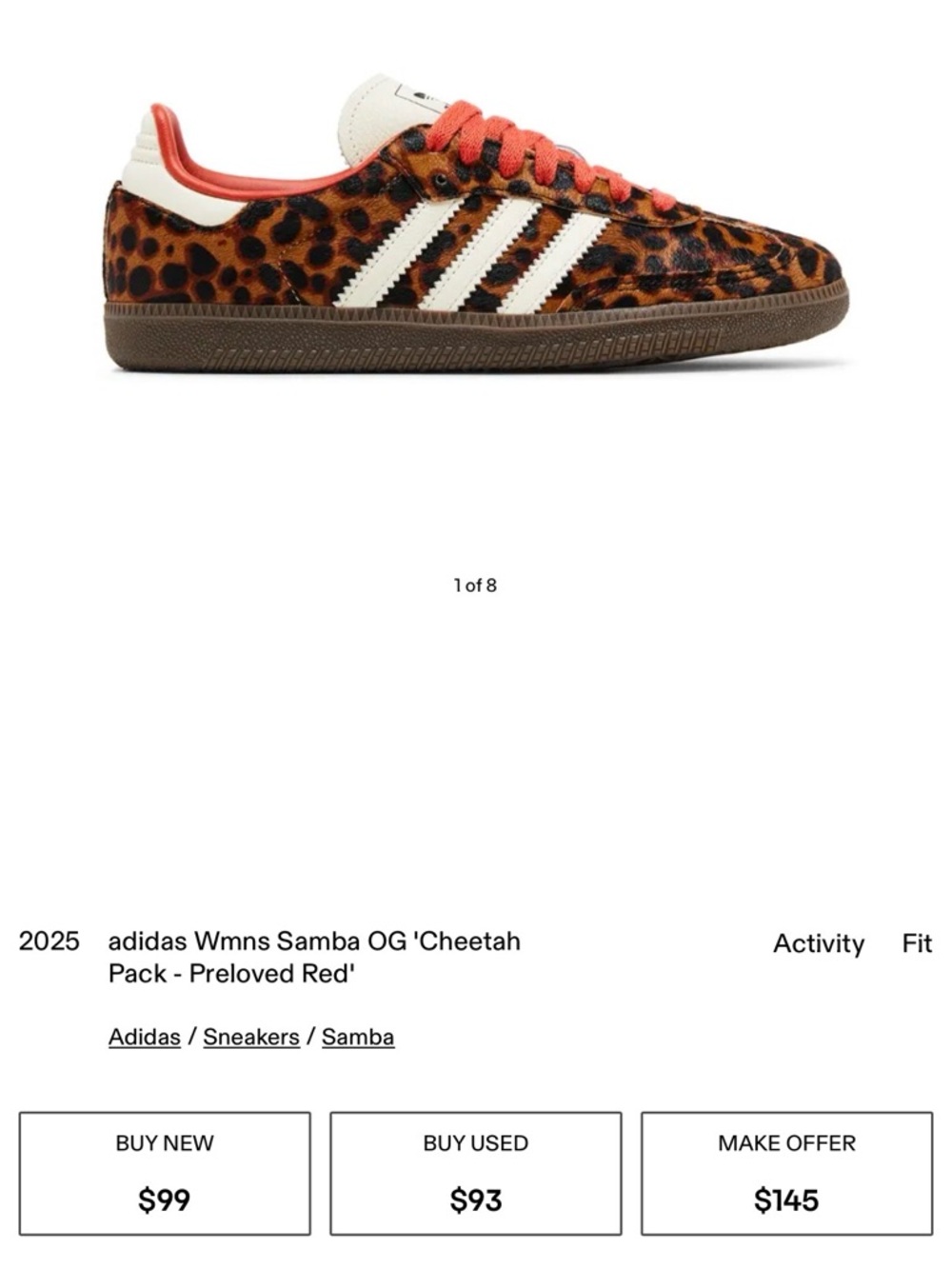 Samba OG Cheetah Print Sneakers with Red Accents 

Not for sale > Buyer TIP!